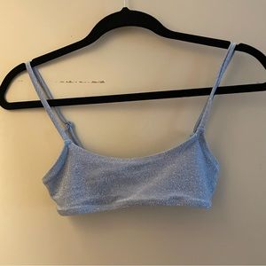 Sparkle blue bikini top xs